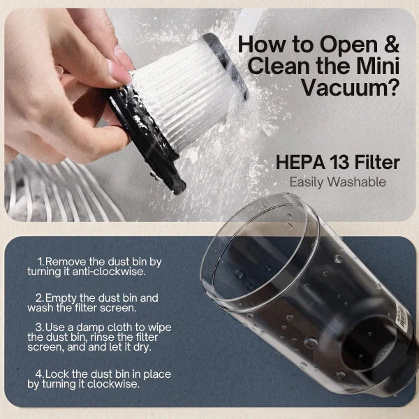 Cordless | High-Speed Vacuum Cleaner | Portable for Travel