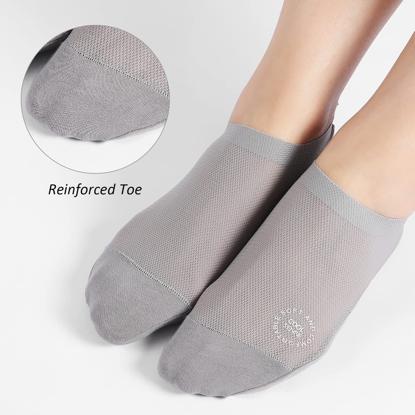 No-Show Anti-Slip Socks 3-Pack – Breathable Combed Cotton, Silicone Grips