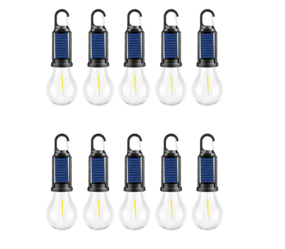 Portable Solar Camping Light Bulb – USB-C Rechargeable LED Tent Lantern for Outdoor & Emergency