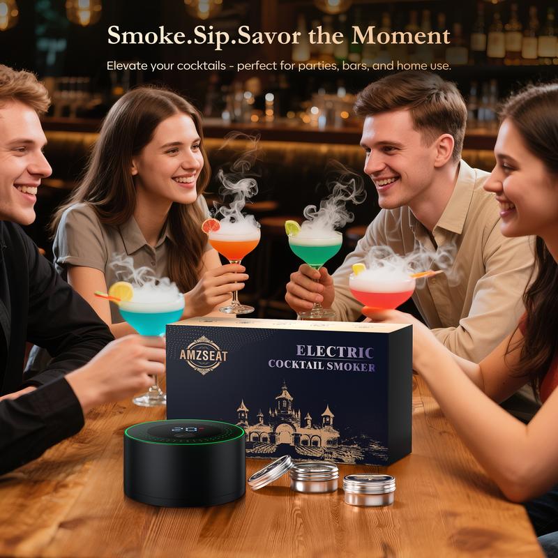 🥃 Electric Cocktail Smoker Kit with Built-in Igniter: No Butane Needed, USB Rechargeable Drink Smoker with 6 Premium Wood Chips – Professional Whiskey Infuser 🪵