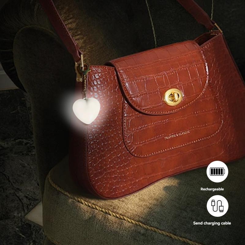 Touch-Sensing LED Purse Light – Heart Shape Rechargeable Bag Light