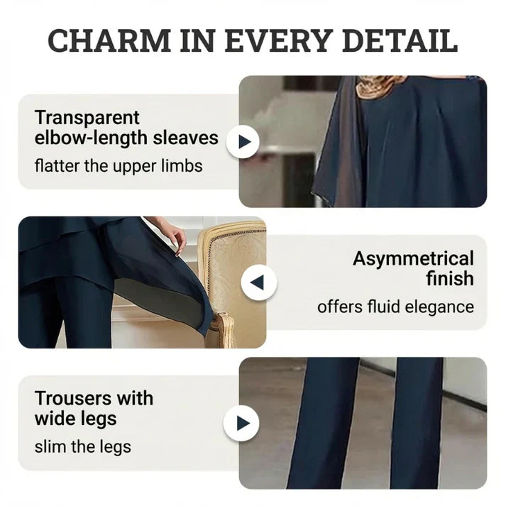 ✨📢2026 Hot Sale 50% OFF💞Charming Irregular Top & Wide Leg Pants Set✨Comfortable, elegant & perfect for spring 🌸