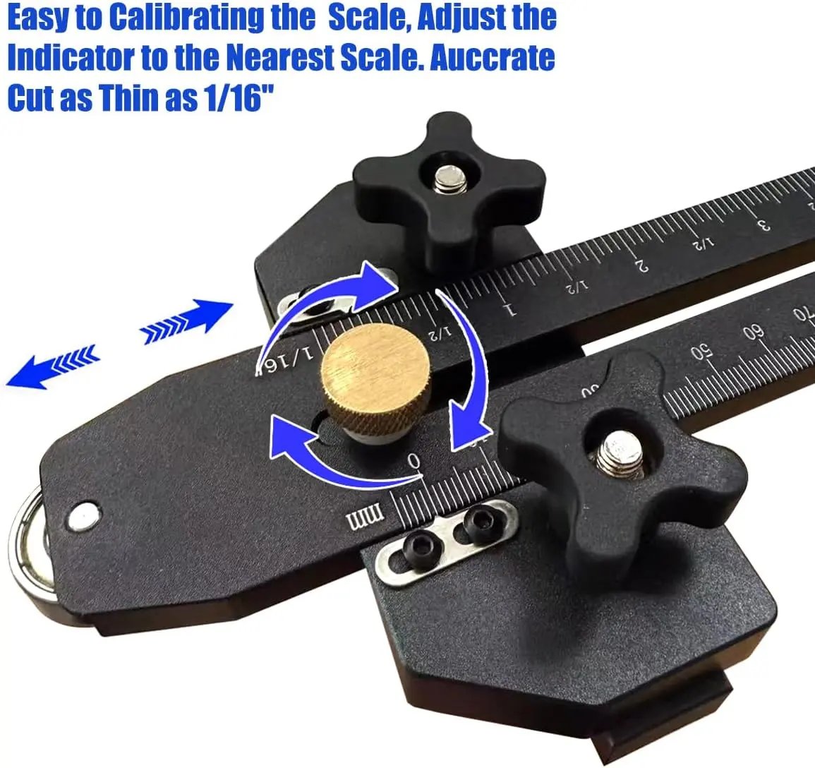 ✨Fast Thin Ripping Guide for Table Saw, Precise Repetitive Narrow Cuts, Adjustable Thin Rip Jig Fits 3/4" x 3/8" T-Track & Miter Slot, Band Saw & Router Table Compatible