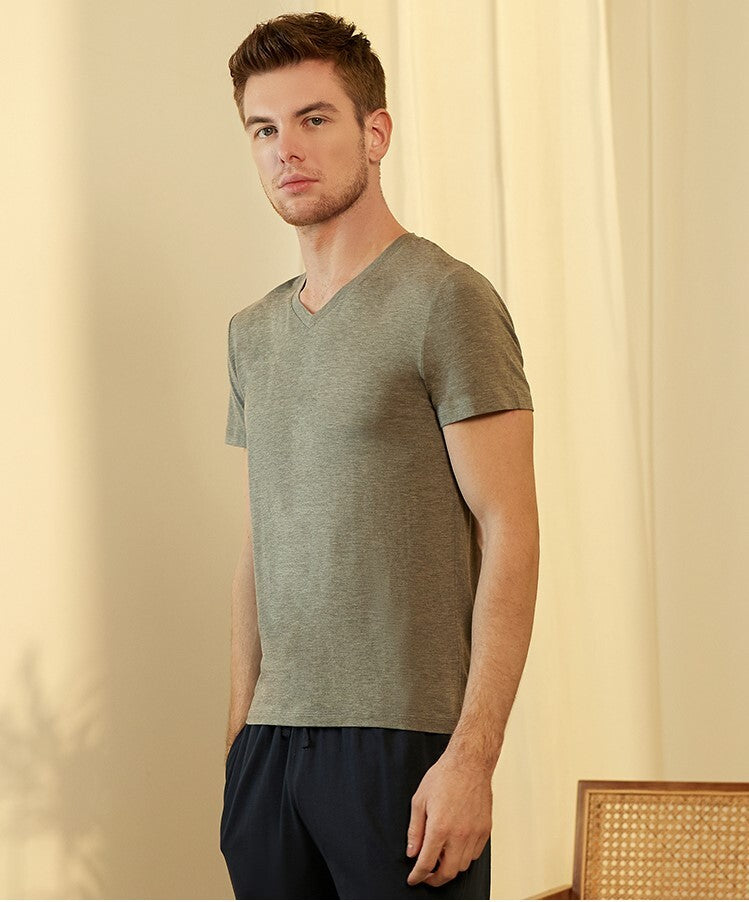 Men's Anti-Bacterial V-Neck Tops T-Shirt