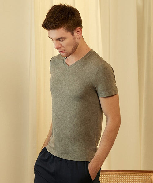 Men's Anti-Bacterial V-Neck Tops T-Shirt