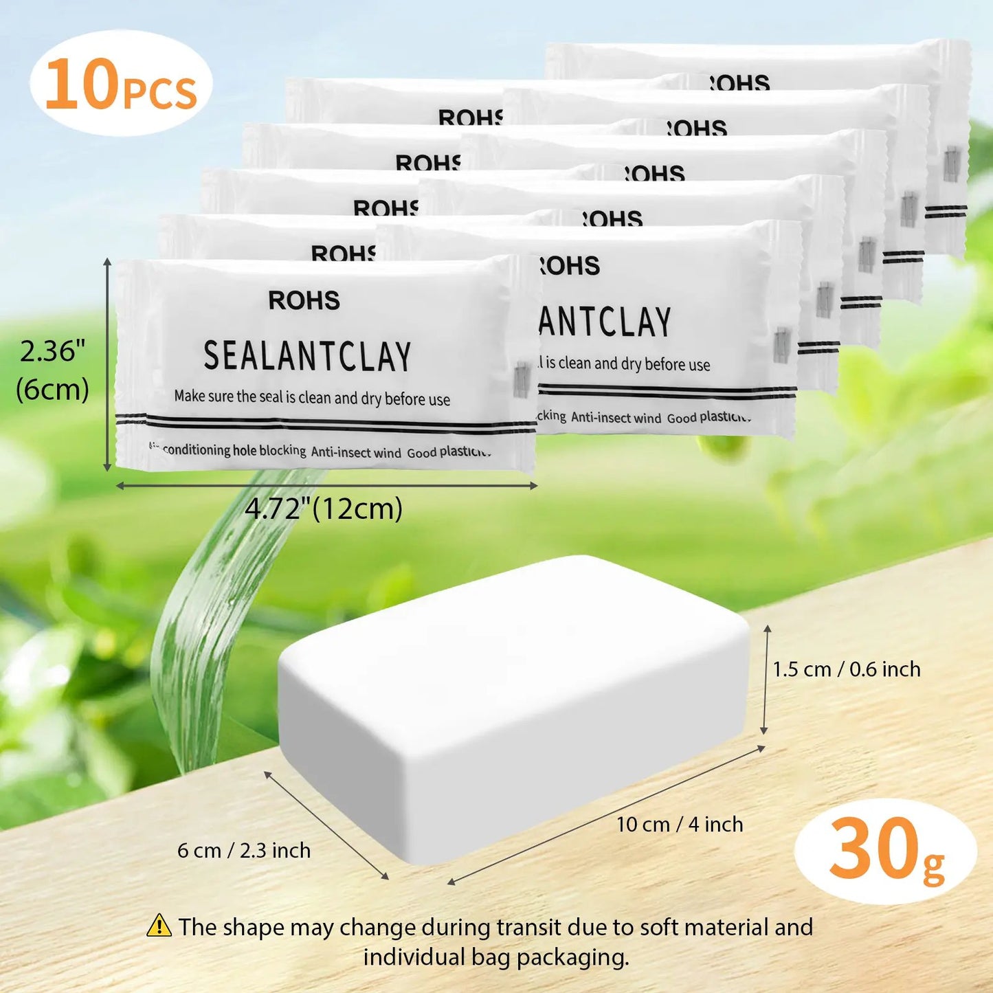 ✨10Pcs Professional Sealant Clay - Waterproof & Anti-Insect Wall Hole Filler Mud