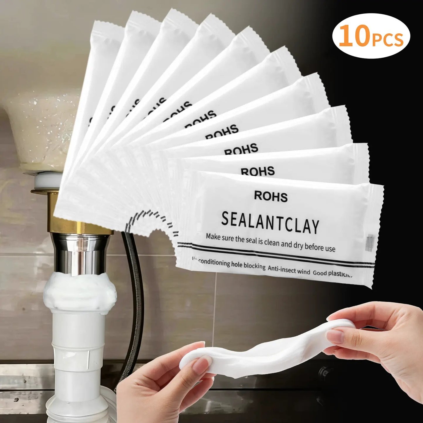 ✨10Pcs Professional Sealant Clay - Waterproof & Anti-Insect Wall Hole Filler Mud