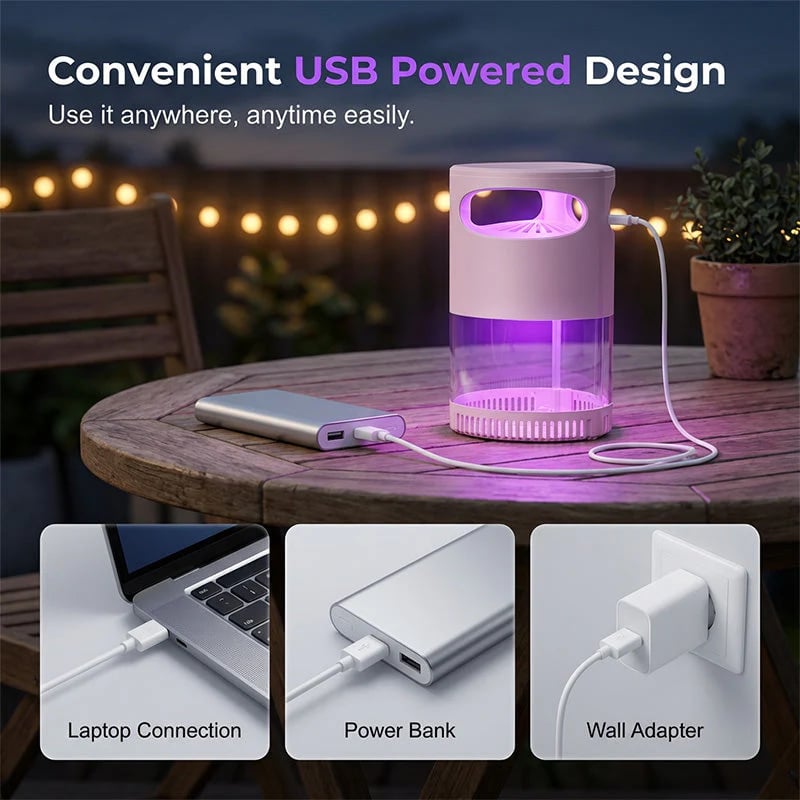 UV Mosquito Killer Lamp – Silent, Chemical-Free, USB Powered, Indoor & Outdoor