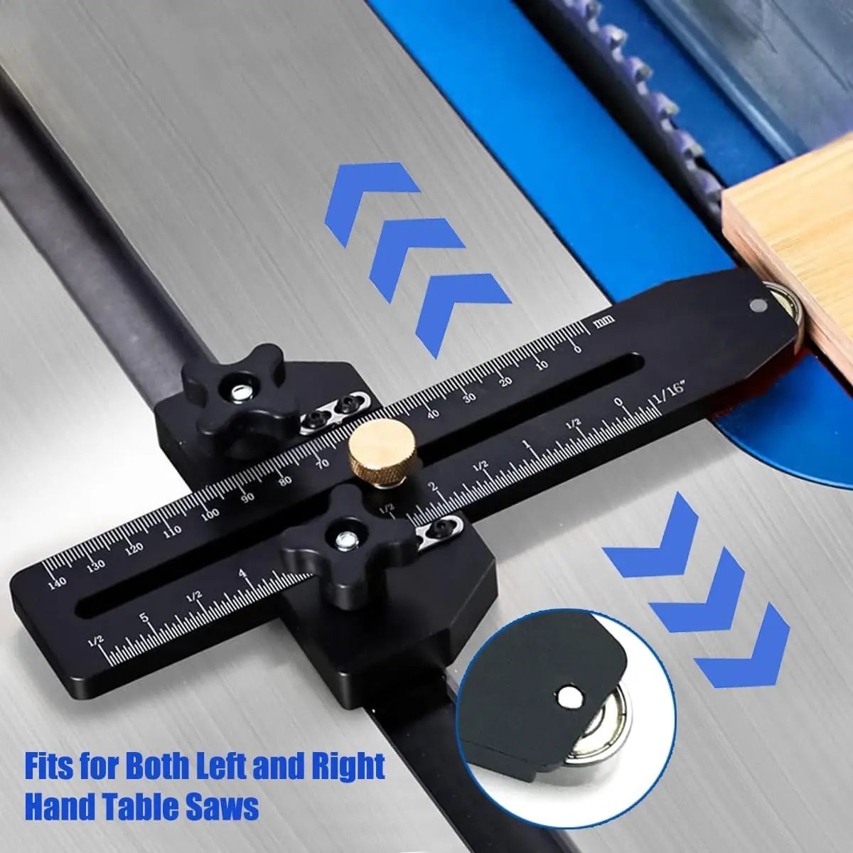 ✨Fast Thin Ripping Guide for Table Saw, Precise Repetitive Narrow Cuts, Adjustable Thin Rip Jig Fits 3/4" x 3/8" T-Track & Miter Slot, Band Saw & Router Table Compatible