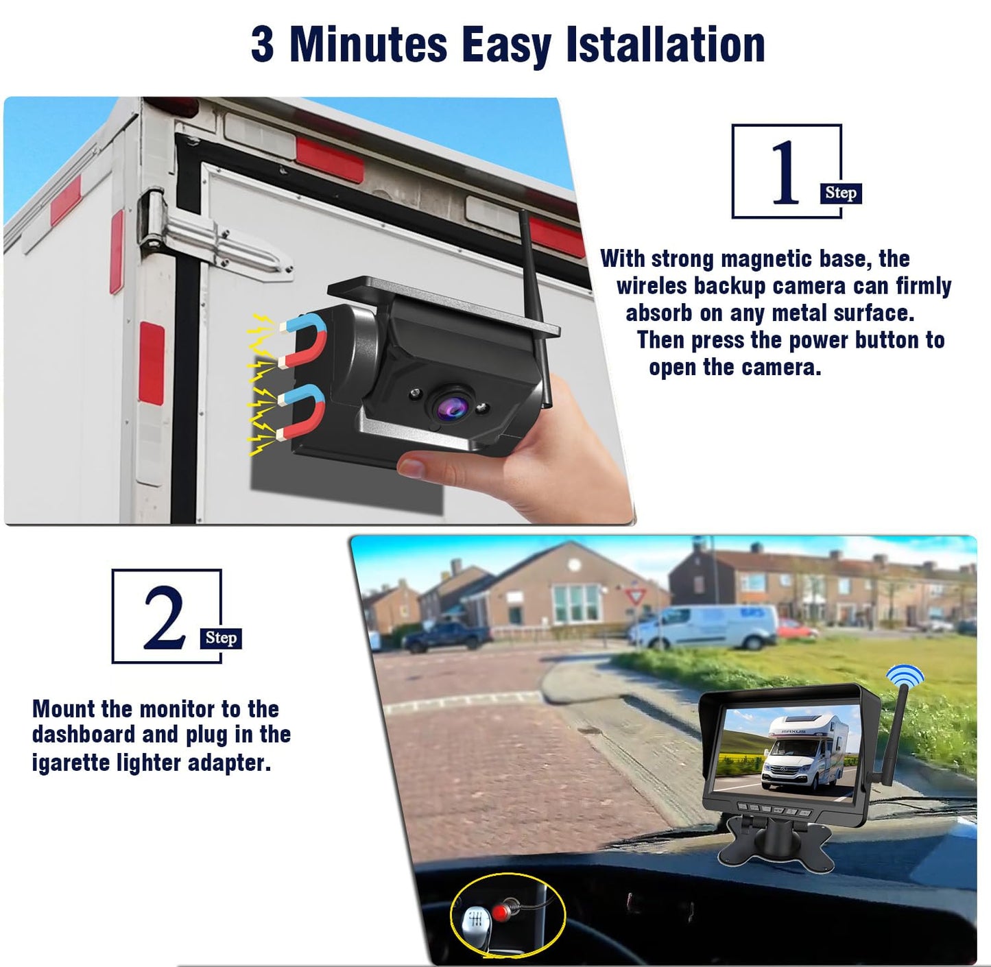 🔥Free shipping on a single item! 🔥Magnetic Solar Wireless Backup Camera