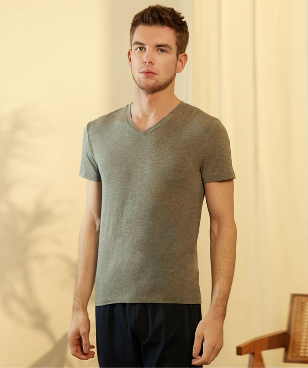 Men's Anti-Bacterial V-Neck Tops T-Shirt