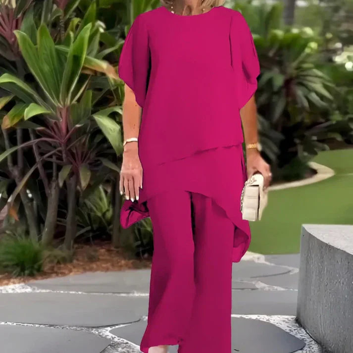 ✨📢2026 Hot Sale 50% OFF💞Charming Irregular Top & Wide Leg Pants Set✨Comfortable, elegant & perfect for spring 🌸